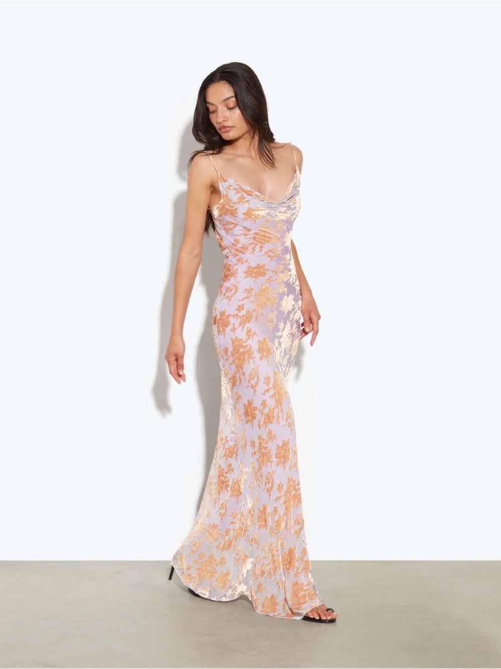 Rat & Boa Silk Athena Lavender Maxi Dress